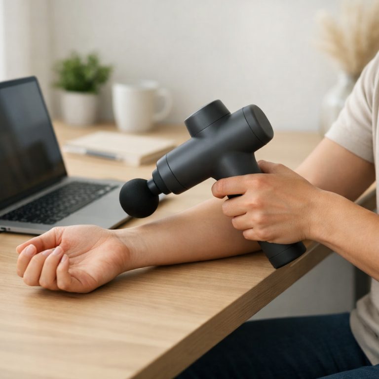 Massage gun gebruiken: zo doe je het goed (tijd per spiergroep, opzetstukken & fouten)